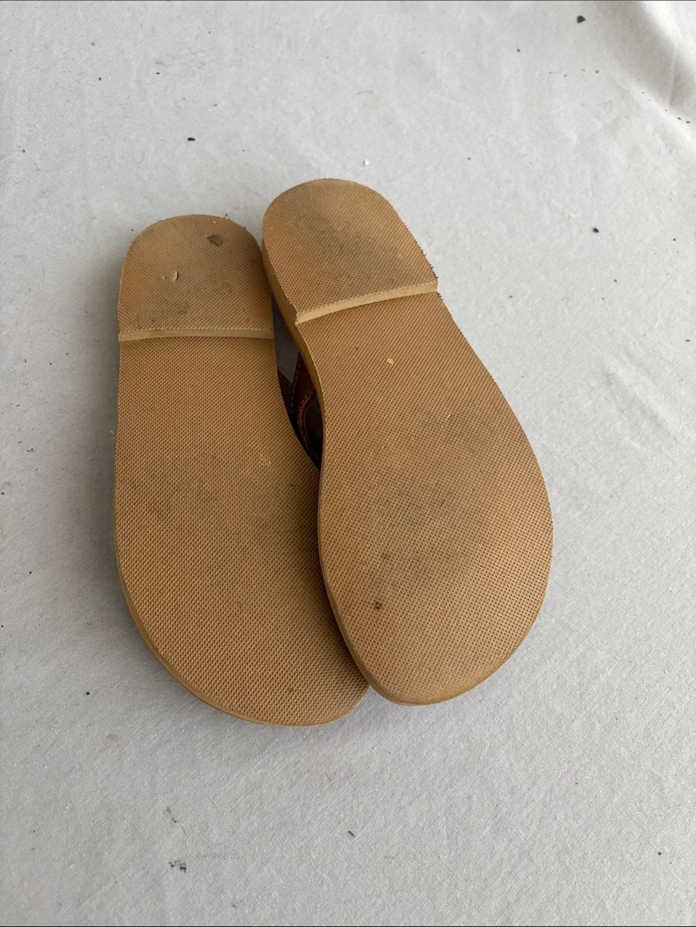 Brown Leather Flip-Flop Sandals
